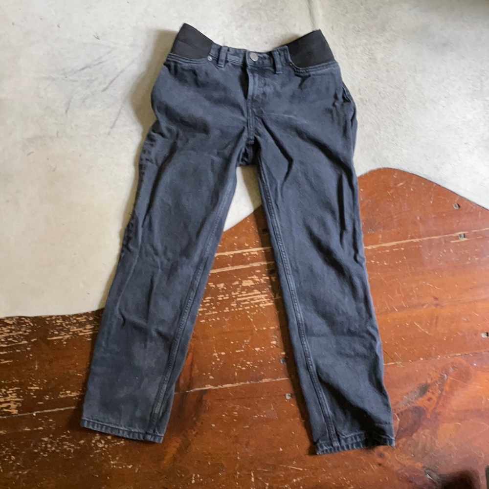 ASOS maternity rigid washed black jeans.
